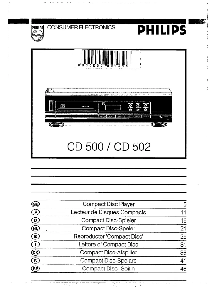 Page 1 of the manual User Manual Philips CD500