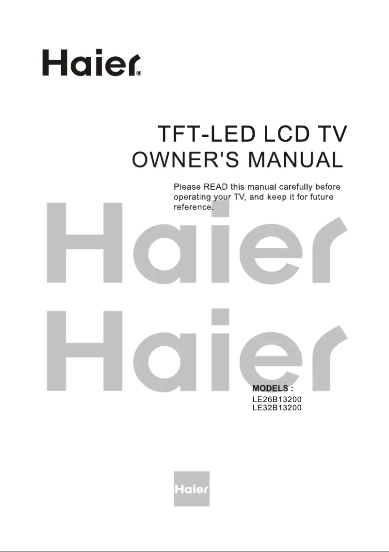 First page image of the manual for LE32B13200