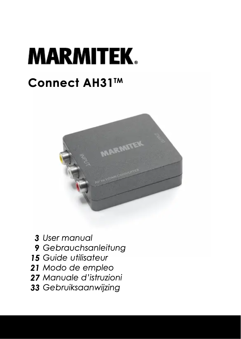 First page image of the manual for Connect AH31