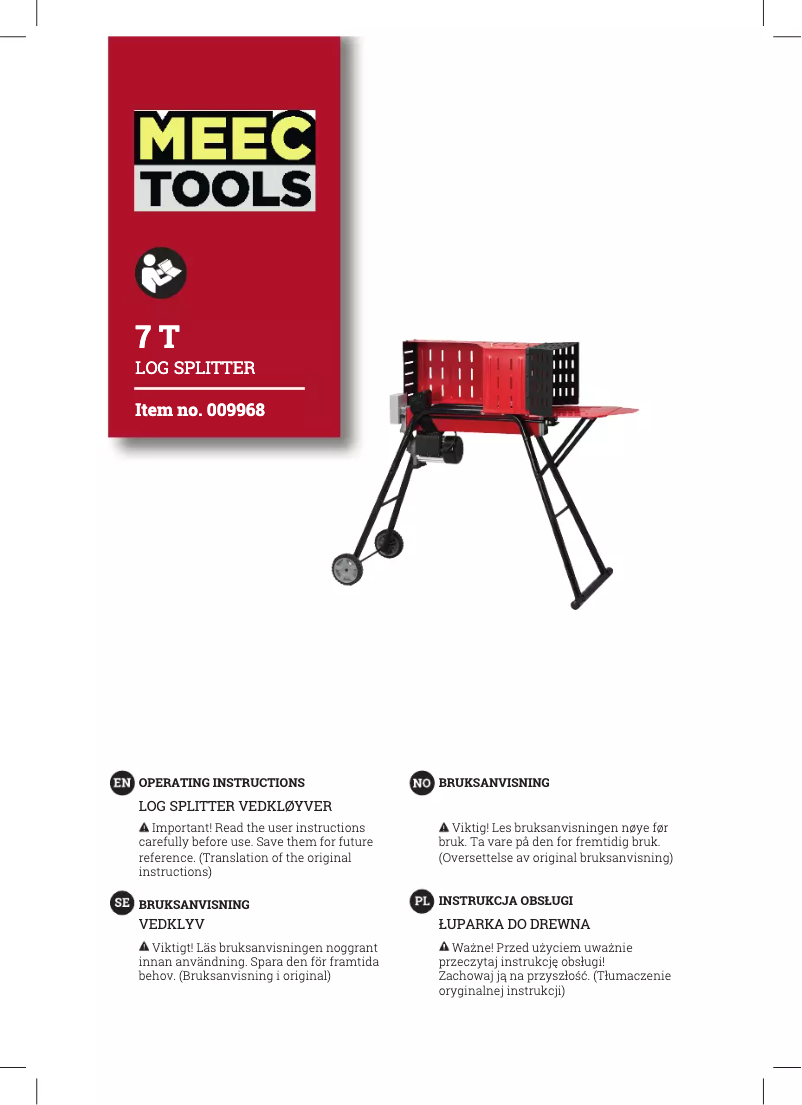 Page 1 of the manual User Manual Meec Tools 009-968