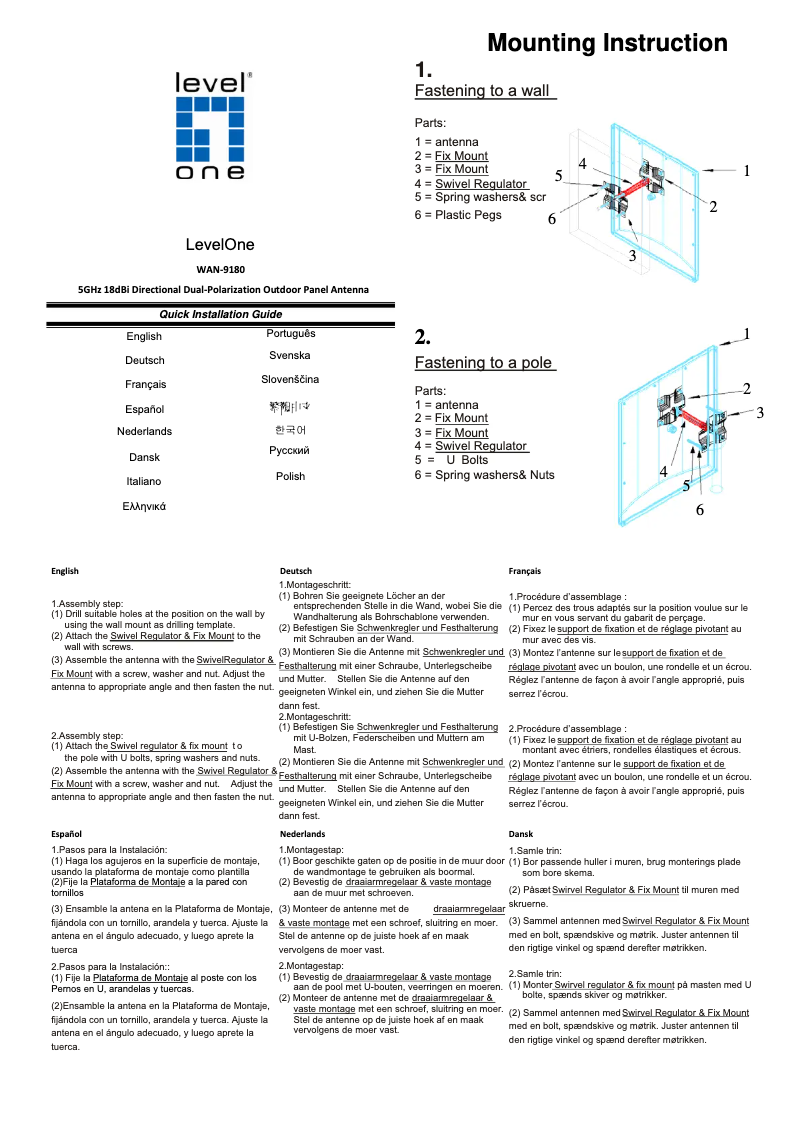 First page image of the manual for WAN-9180
