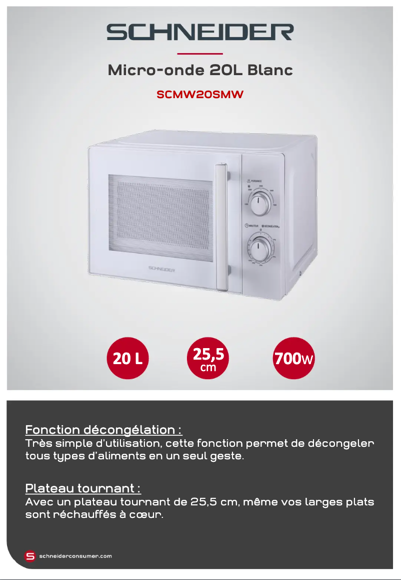 Page 1 of the manual Technical Sheet Schneider SCMW20SMW
