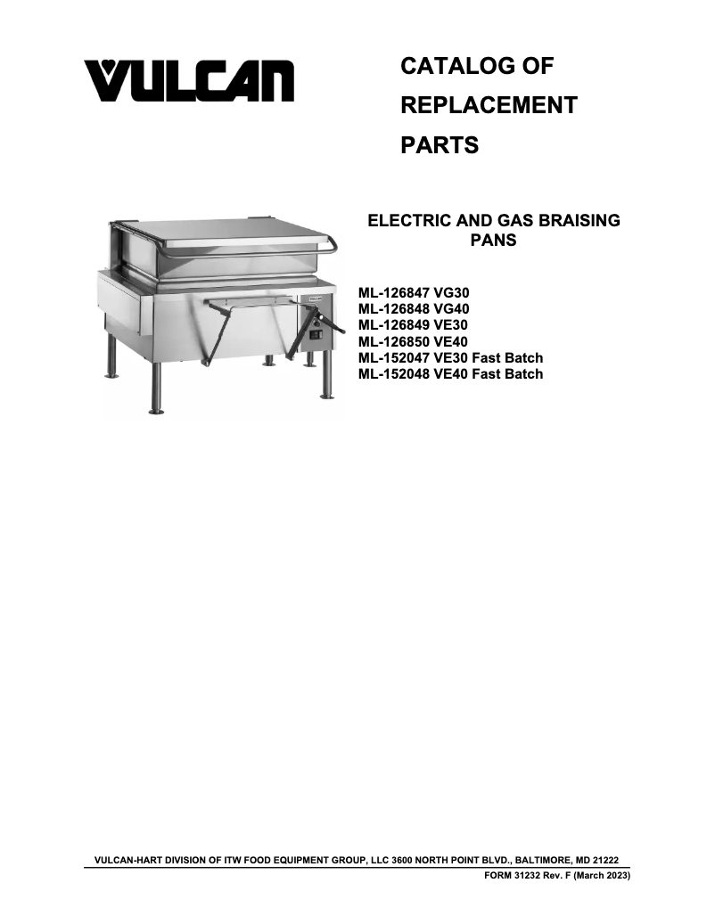 First page image of the manual for VG40