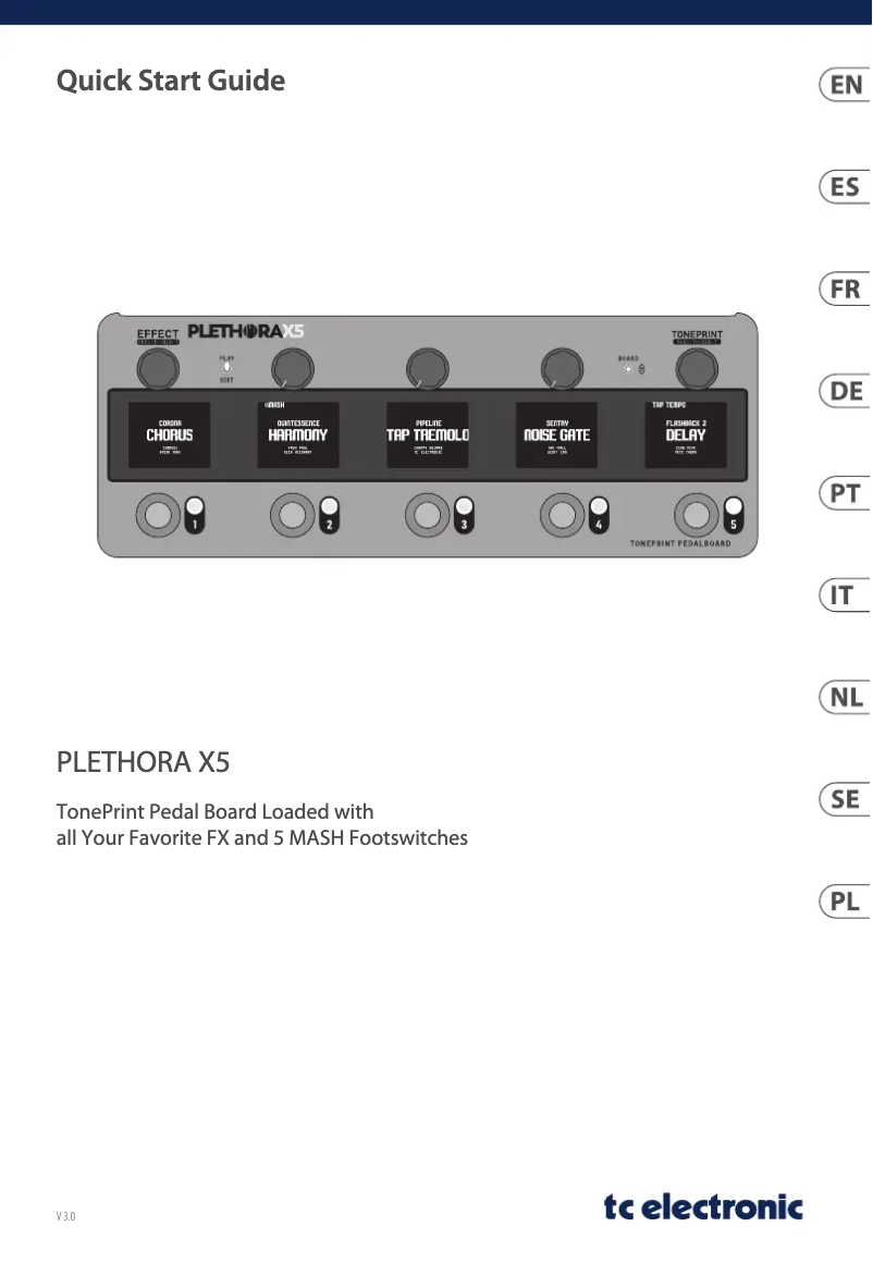 First page image of the manual for Plethora X5