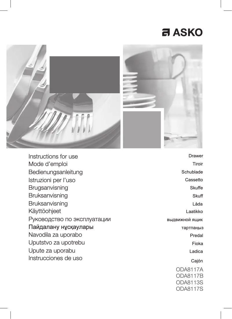 Page 1 of the manual User Manual Asko ODA8117B