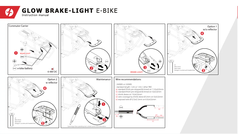 First page image of the manual for GLOW BRAKE