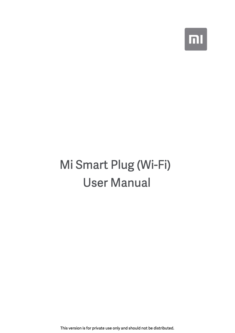 First page image of the manual for Mi Smart Plug (Wi-Fi)