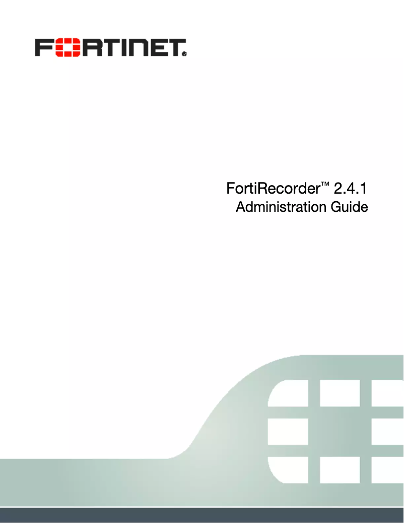 First page image of the manual for FortiCam FCM-MB40
