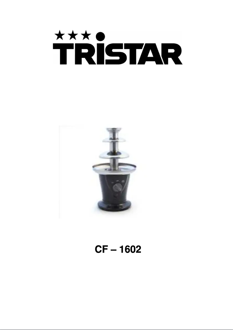 Page 1 of the manual User Manual TriStar CF-1602