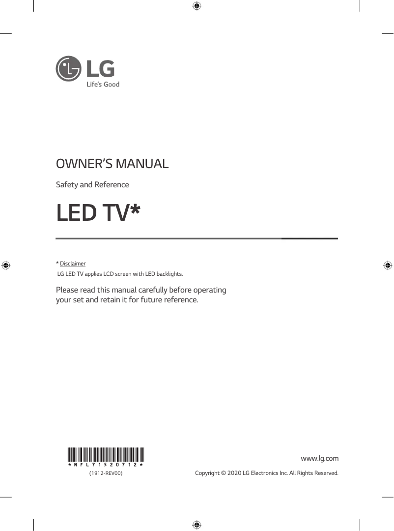 First page image of the manual for 55NANO81TNA