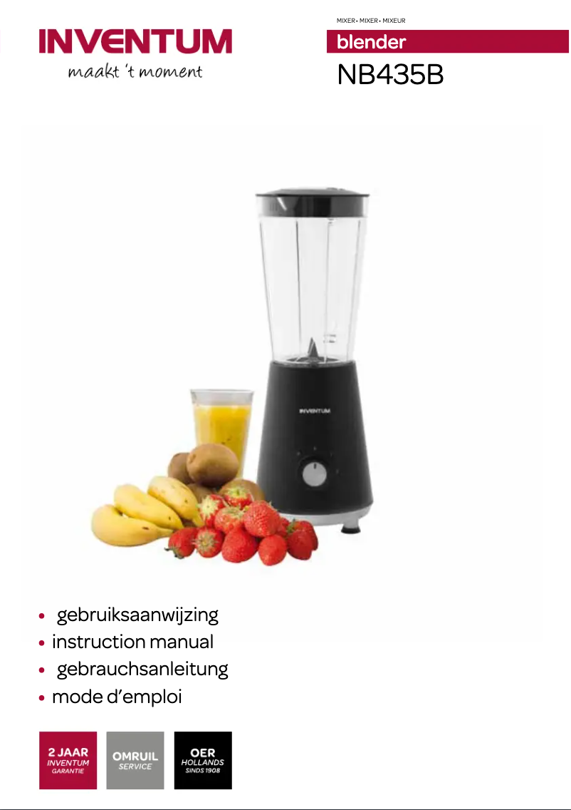 First page image of the manual for NB435B