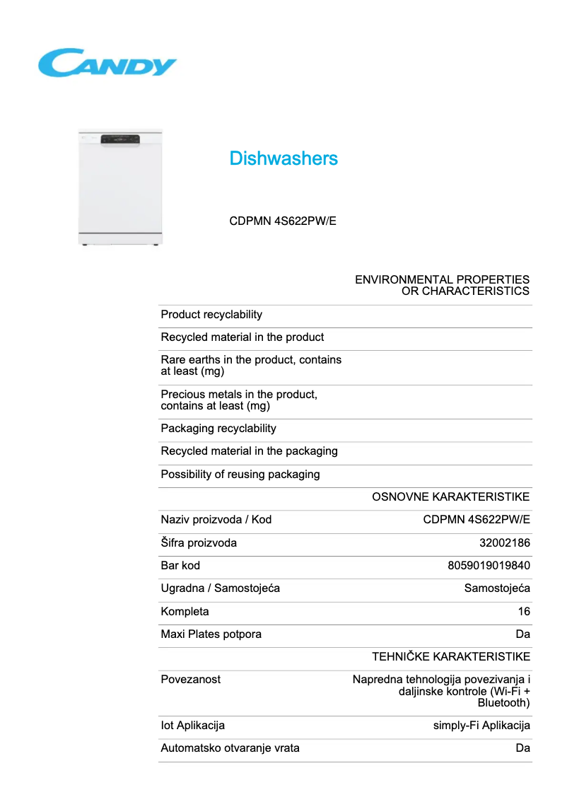 First page image of the manual for CDPMN 4S622PW