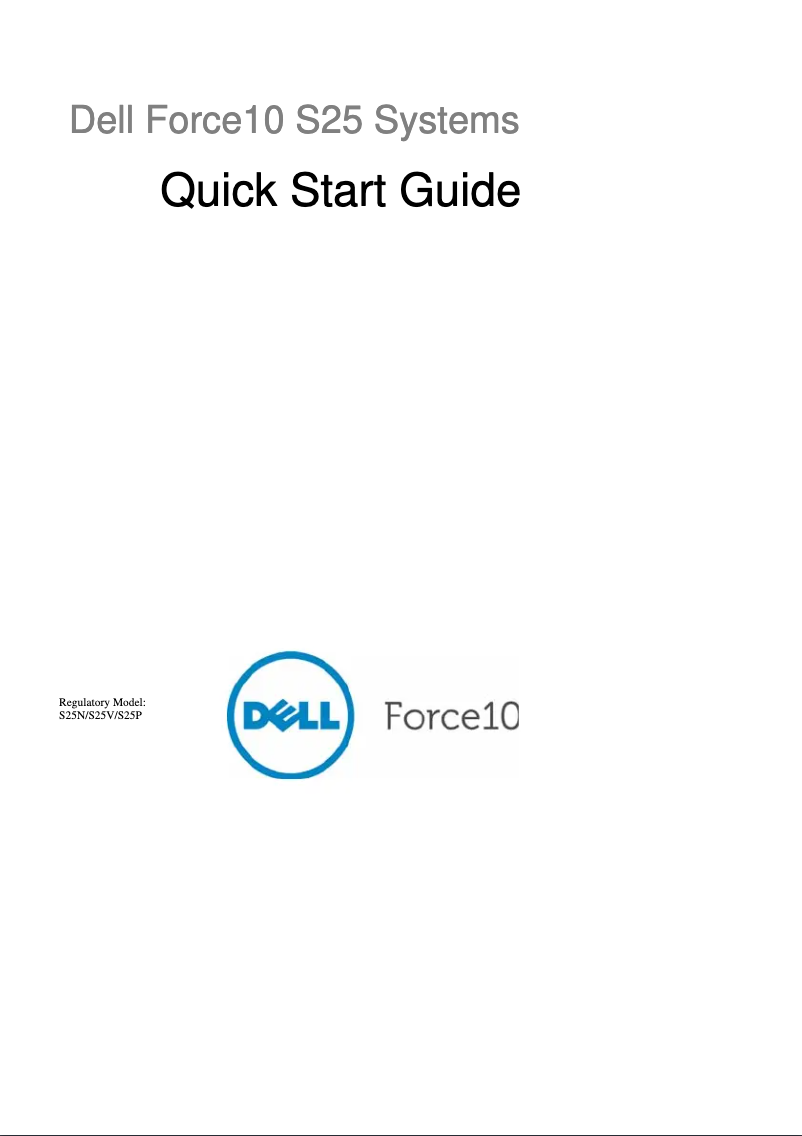 Page 1 of the manual Installation Guide Dell Force10 S25-01-GE-24V