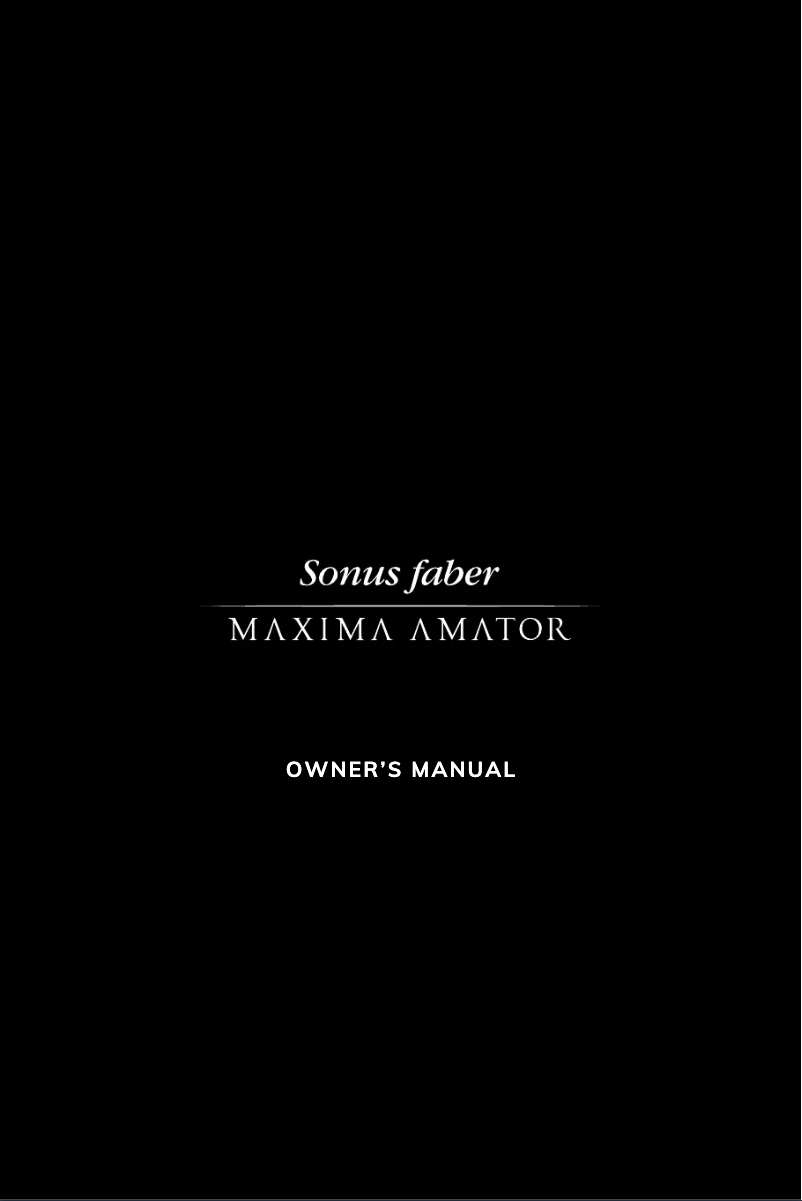 Page 1 of the manual User Manual Sonus Faber Maxima Amator