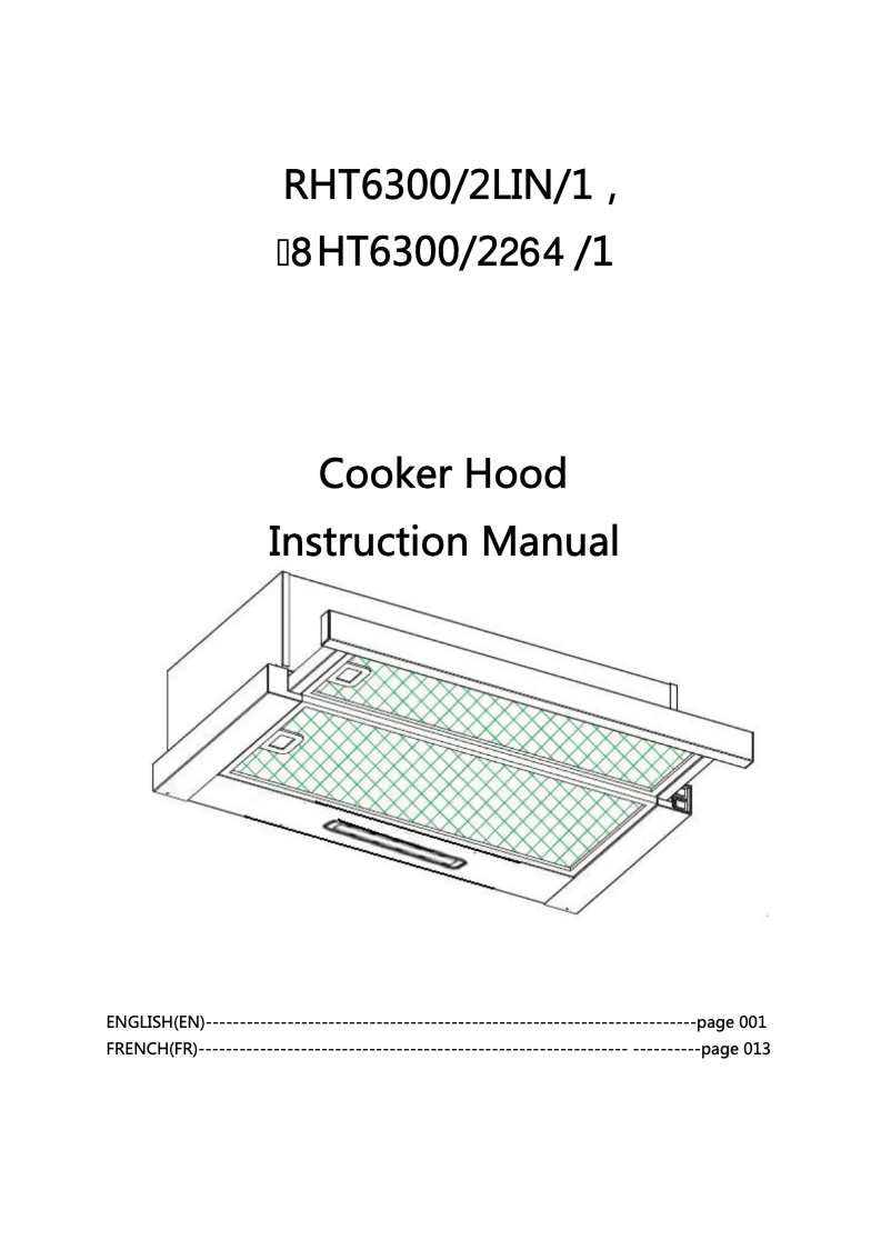 First page image of the manual for RHT6300/2LIN/1