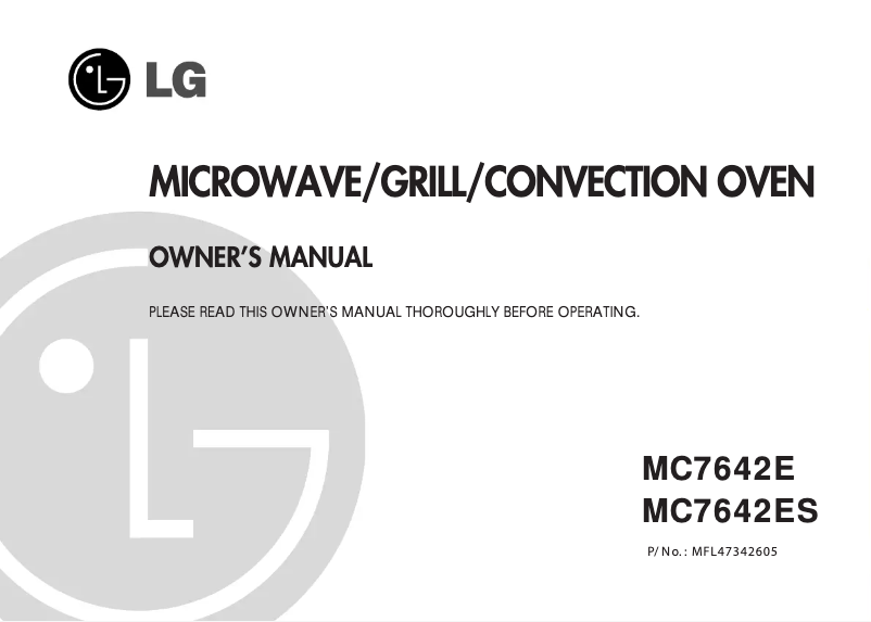 Page 1 of the manual User Manual LG MC-7642E