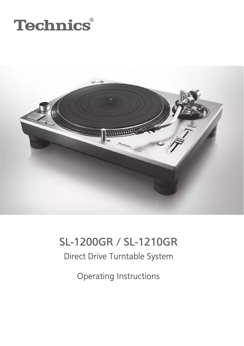 Page 1 of the manual User Manual Technics SL-1210GREB