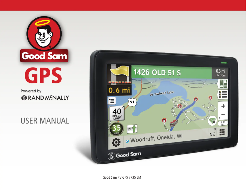 First page image of the manual for Good Sam RV GPS 7735 LM