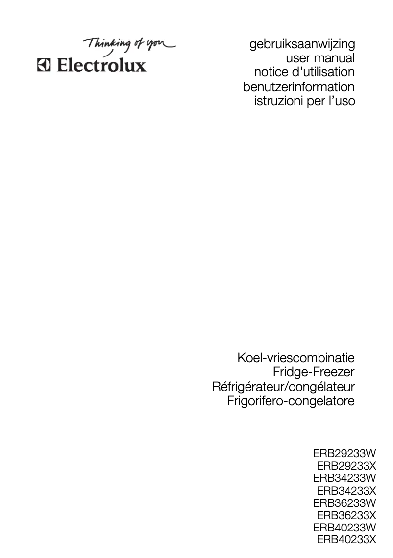 First page image of the manual for ERB40233X