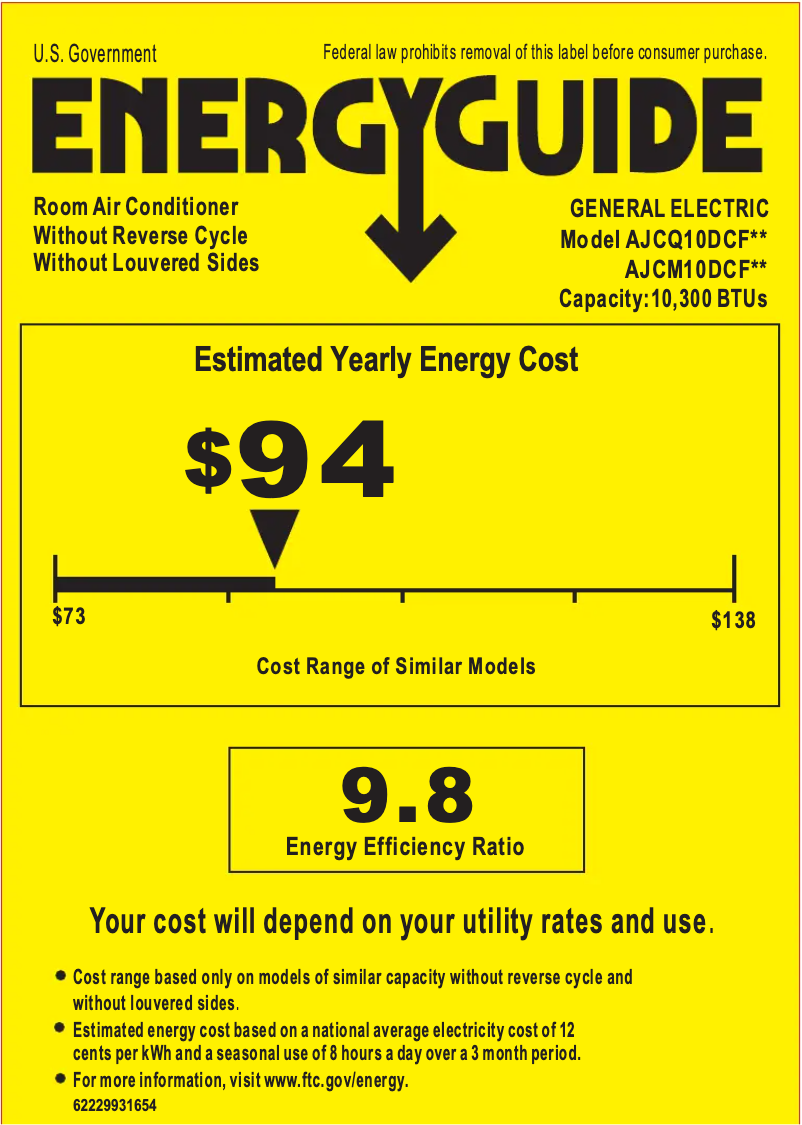 First page image of the manual for AJCQ10DCF