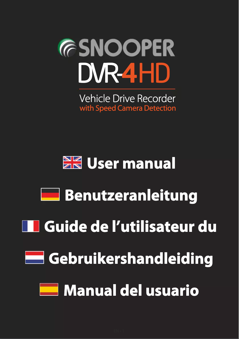 Page 1 of the manual User Manual Snooper DVR-4HD