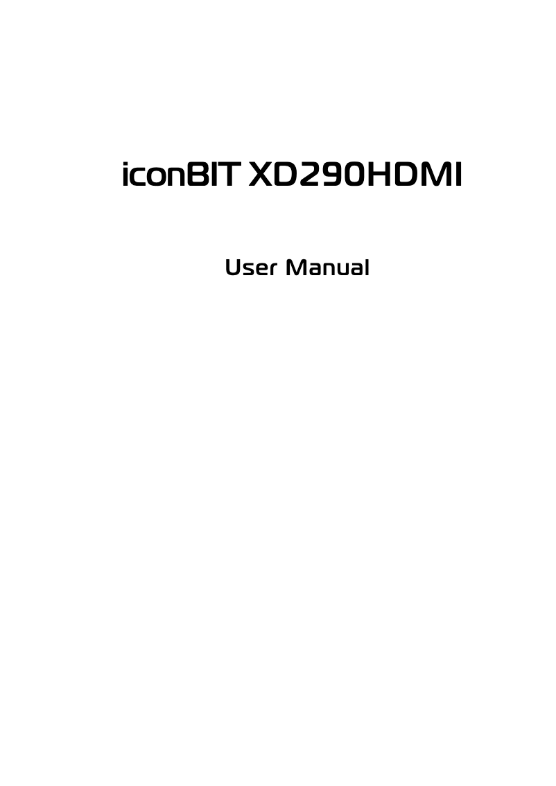 First page image of the manual for XD290HDMI