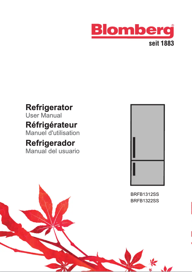 First page image of the manual for BRFB 1322 SS