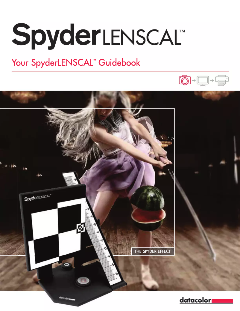 First page image of the manual for SpyderLensCal