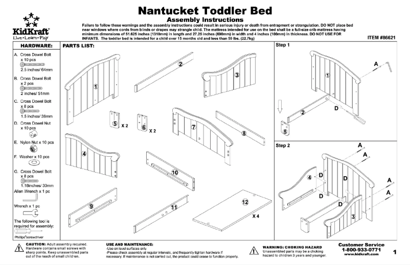 First page image of the manual for Nantucket 86621