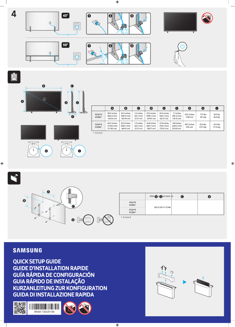 First page image of the manual for QA50Q63BAK