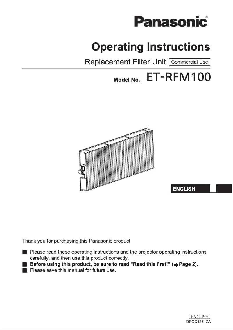 First page image of the manual for ET-RFM100