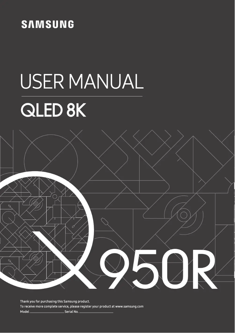 First page image of the manual for QLED 8K QE75Q950R