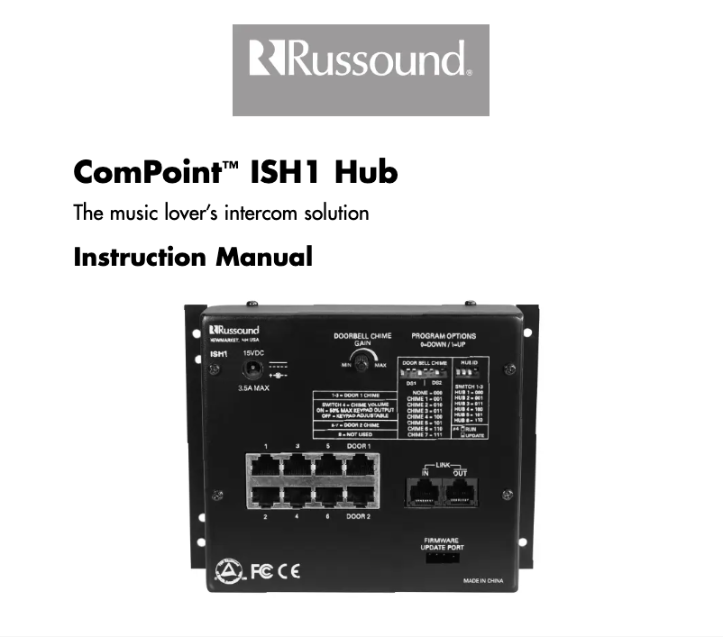 Page 1 of the manual User Manual Russound ComPoint ISH1