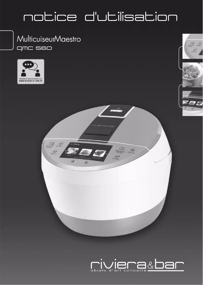 Page 1 of the manual User Manual Riviera & Bar QMC560