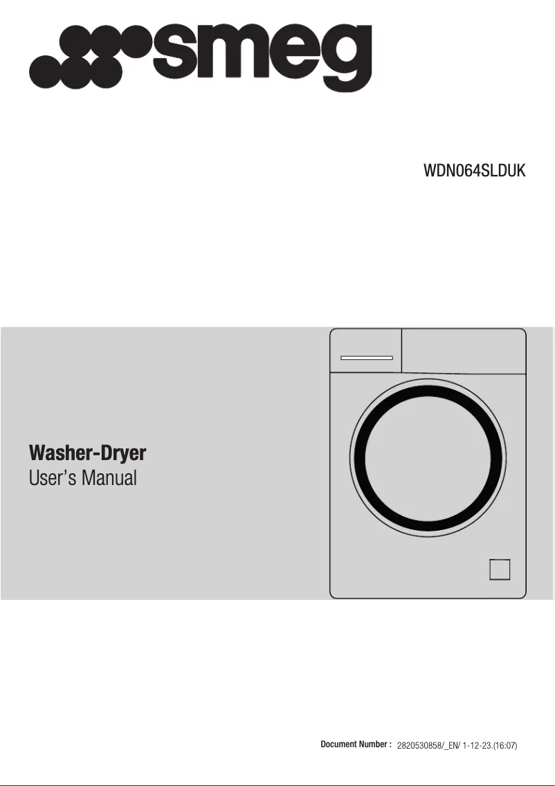 Page 1 of the manual User Manual Smeg WDN064SLDUK