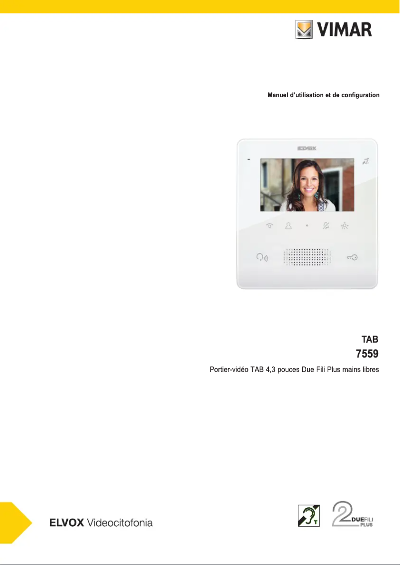 Page 1 of the manual User Manual Vimar ELVOX 7559