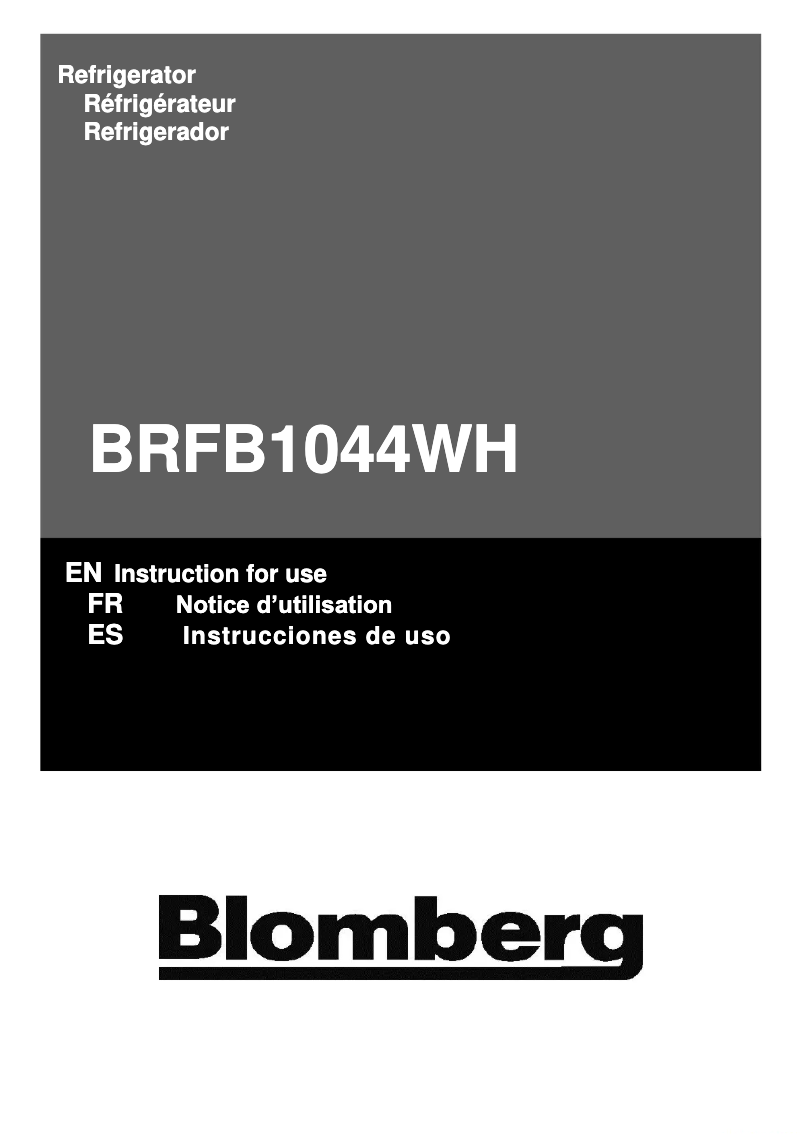 First page image of the manual for BRFB 1044 WH