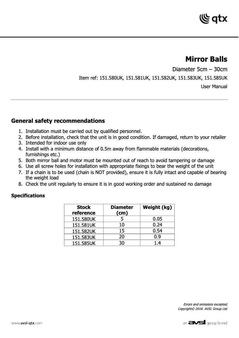 Page 1 of the manual User Manual Qtx MB-30
