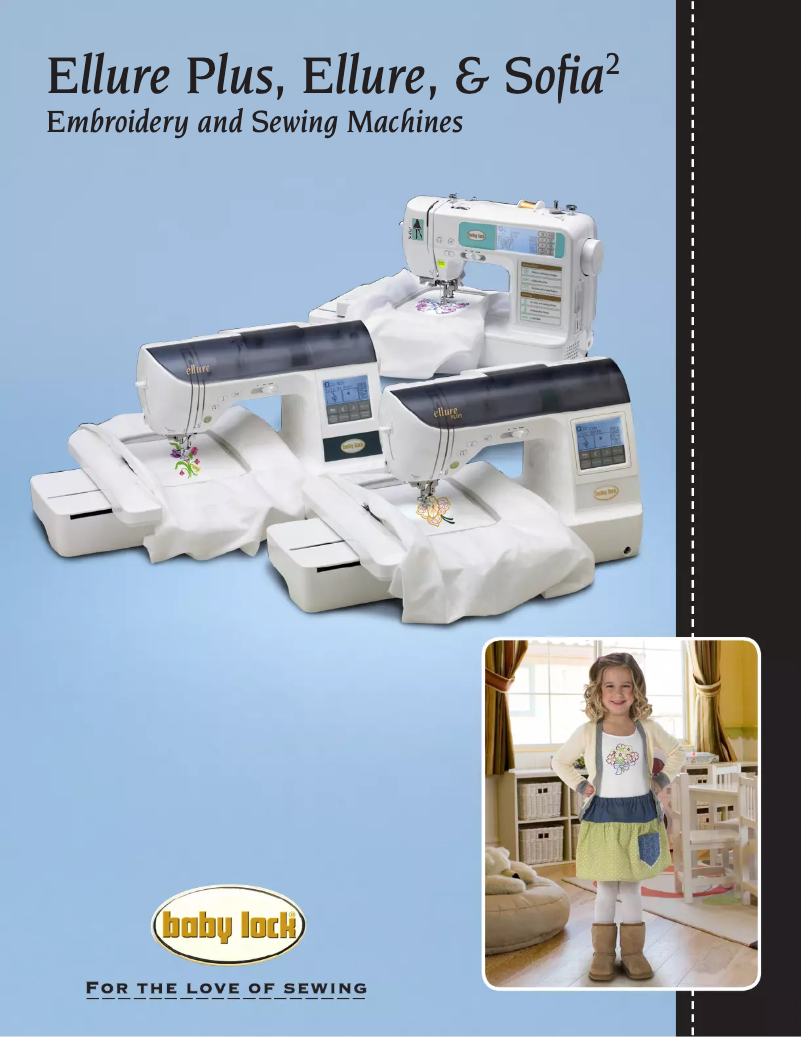 Page 1 of the manual Technical Sheet Baby Lock Ellure Plus