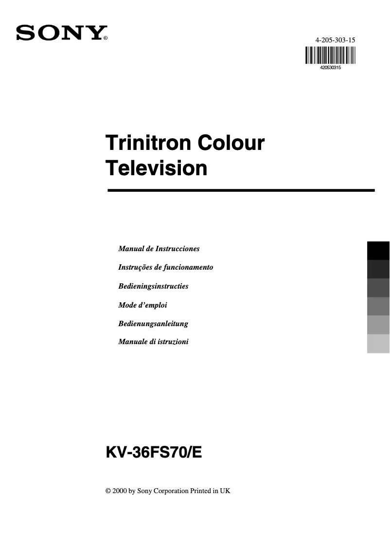 First page image of the manual for KV-36FS70E