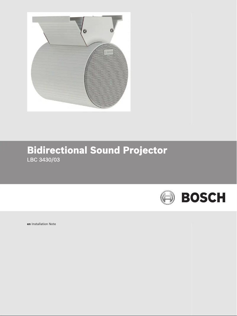 First page image of the manual for LBC 3430/03