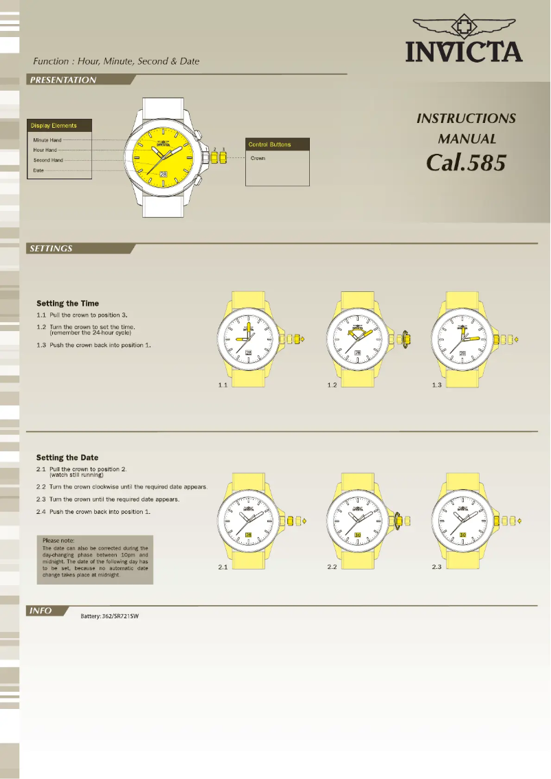 Page 1 of the manual User Manual Invicta Angel 28440