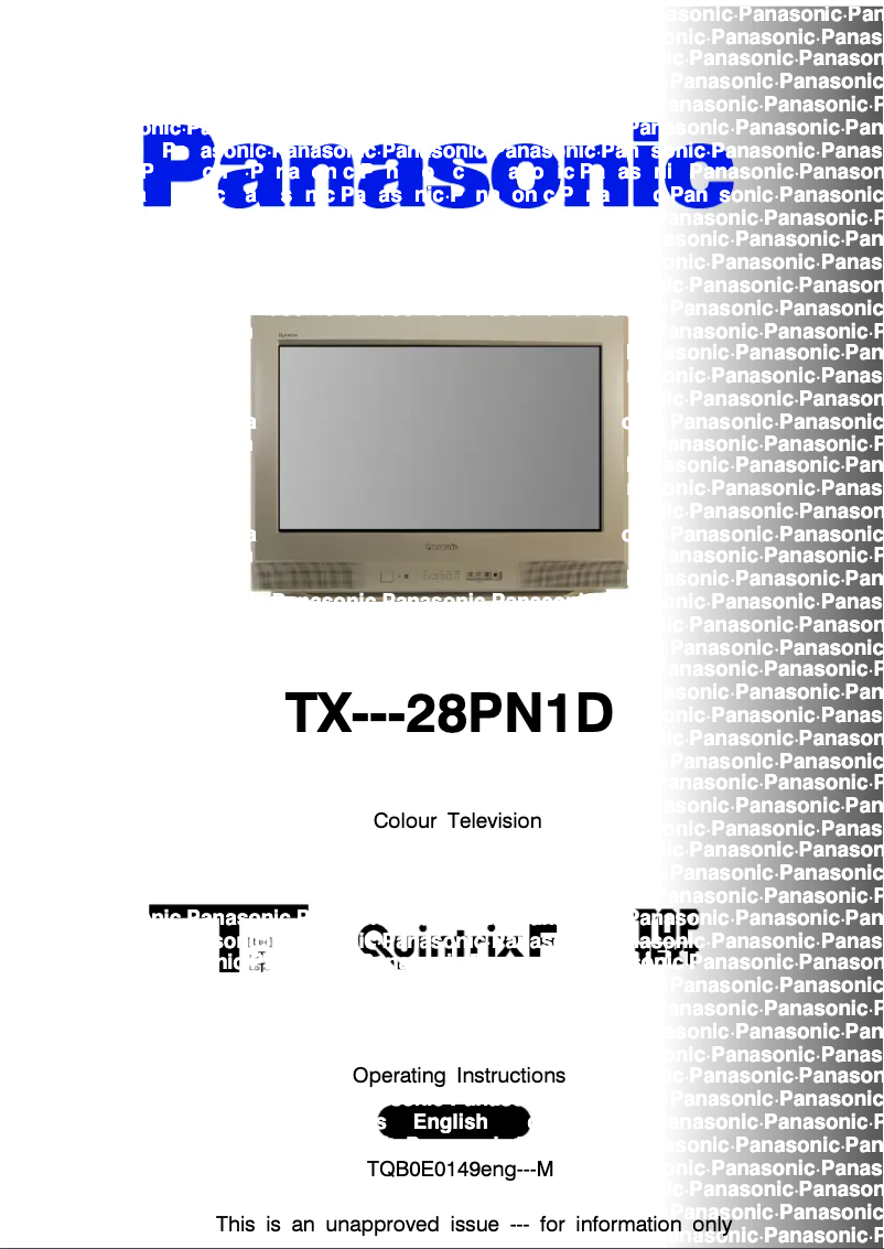 First page image of the manual for TX-28PN1D