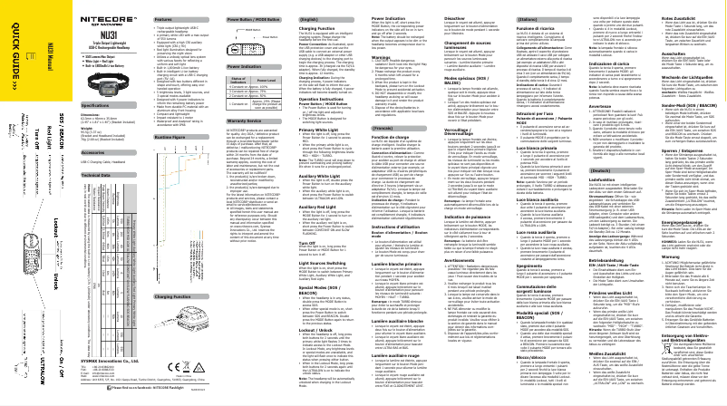 First page image of the manual for NU31