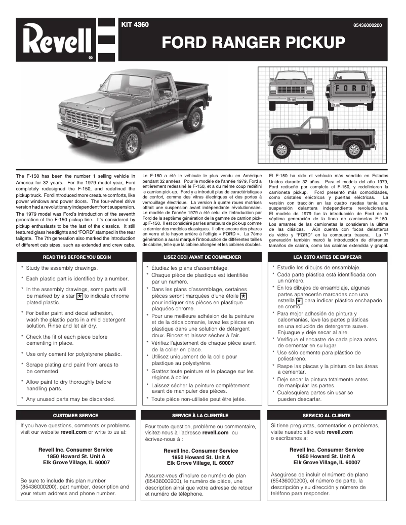 Page 1 of the manual User Manual Revell Ford Ranger Pickup
