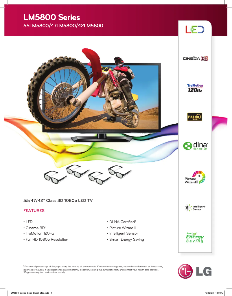 First page image of the manual for 55LM5800