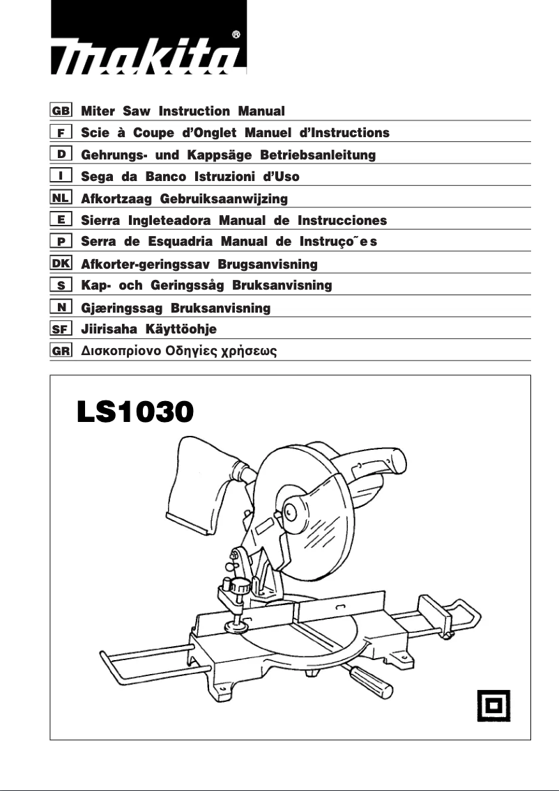 Page 1 of the manual User Manual Makita LS1030