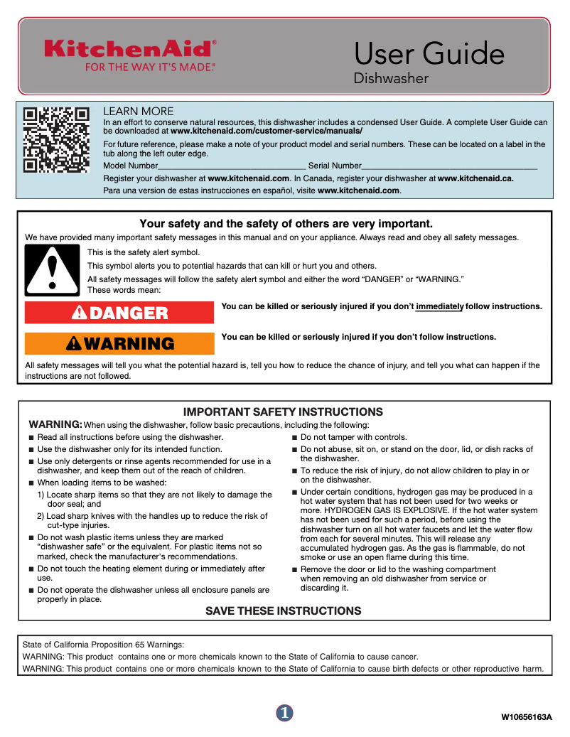First page image of the manual for Architect KDTM354DSS