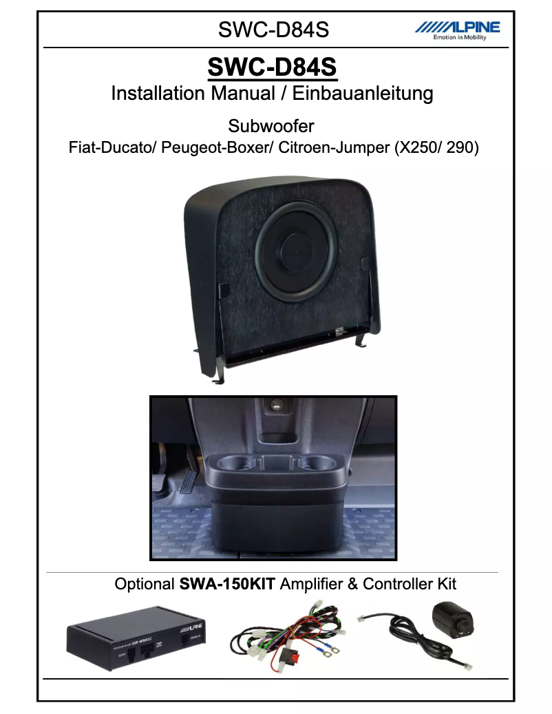 Page 1 of the manual User Manual Alpine SWC-D84S