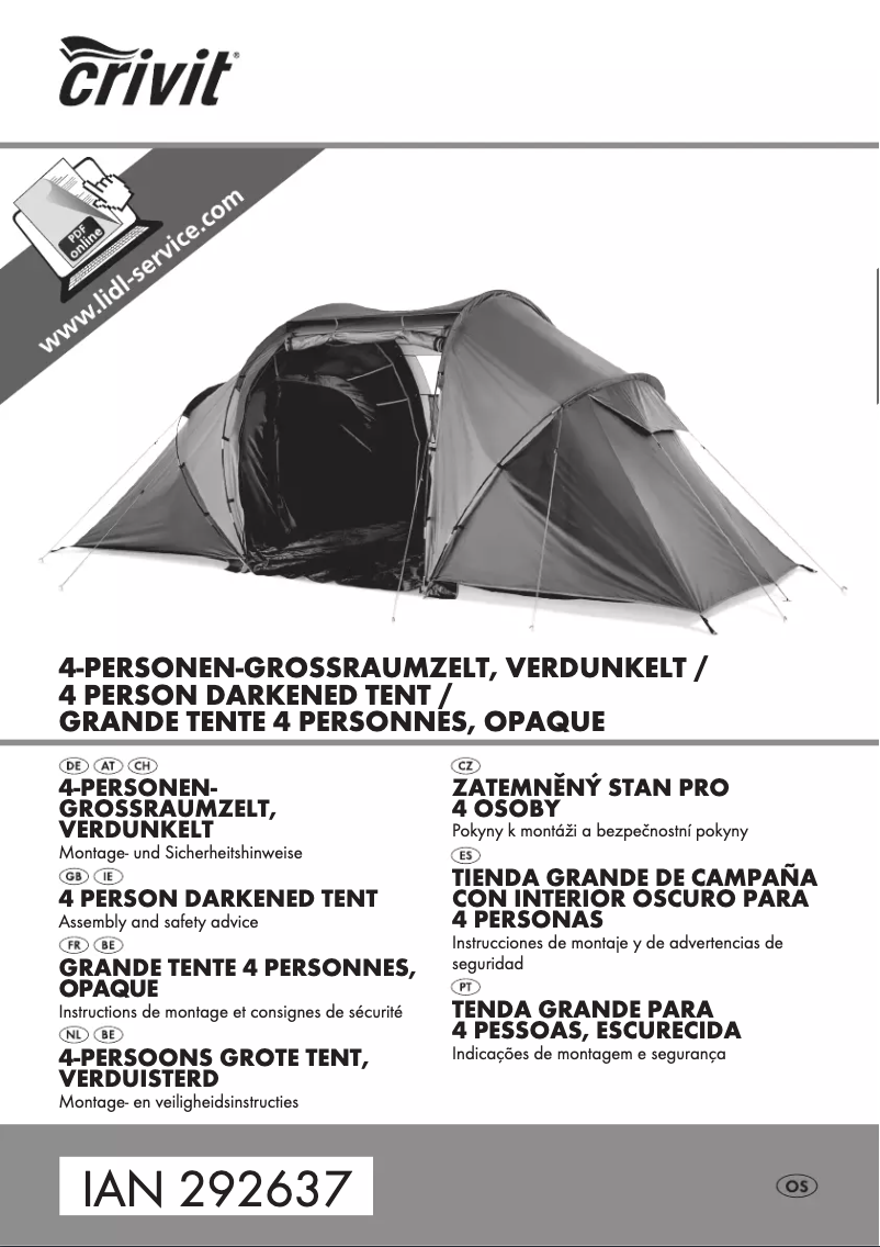 Page 1 of the manual User Manual Crivit IAN 292637